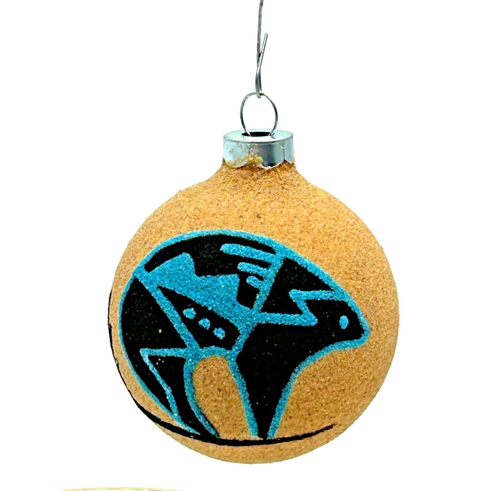 Navajo Christmas Ornament Handcrafted Sand painted BEAR Design